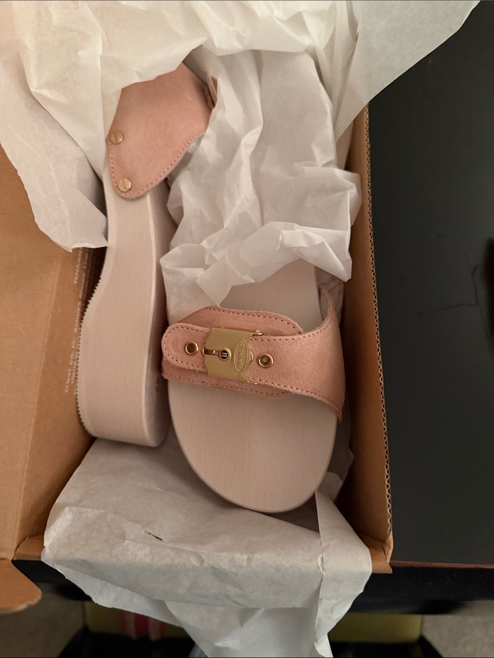 Dr. Scholl's Brown and White Logo Shoe Box